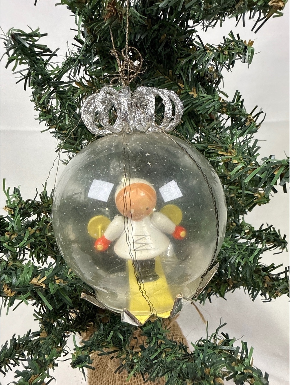 Vintage Western Germany Glass Angel Christmas Ornament